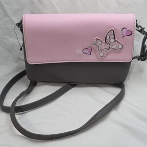 Elegant Pink and Gray Crossbody Bag